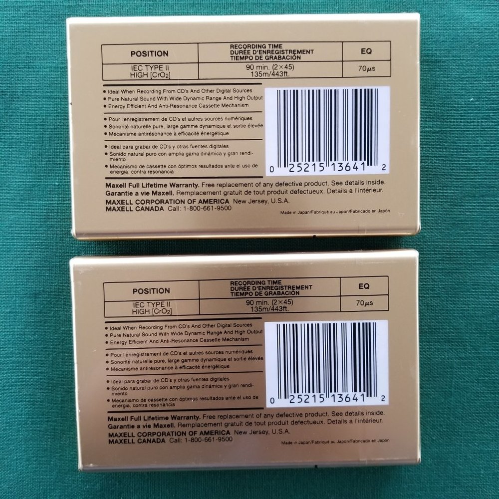 2 Maxell XLII IEC Type II 90 Min. High Bias Audio Cassette Tapes - Picture 2 of 7